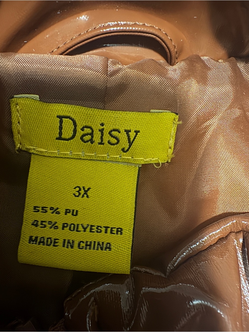 Daisy Shiny Taupe Jacket with Yellow Tag